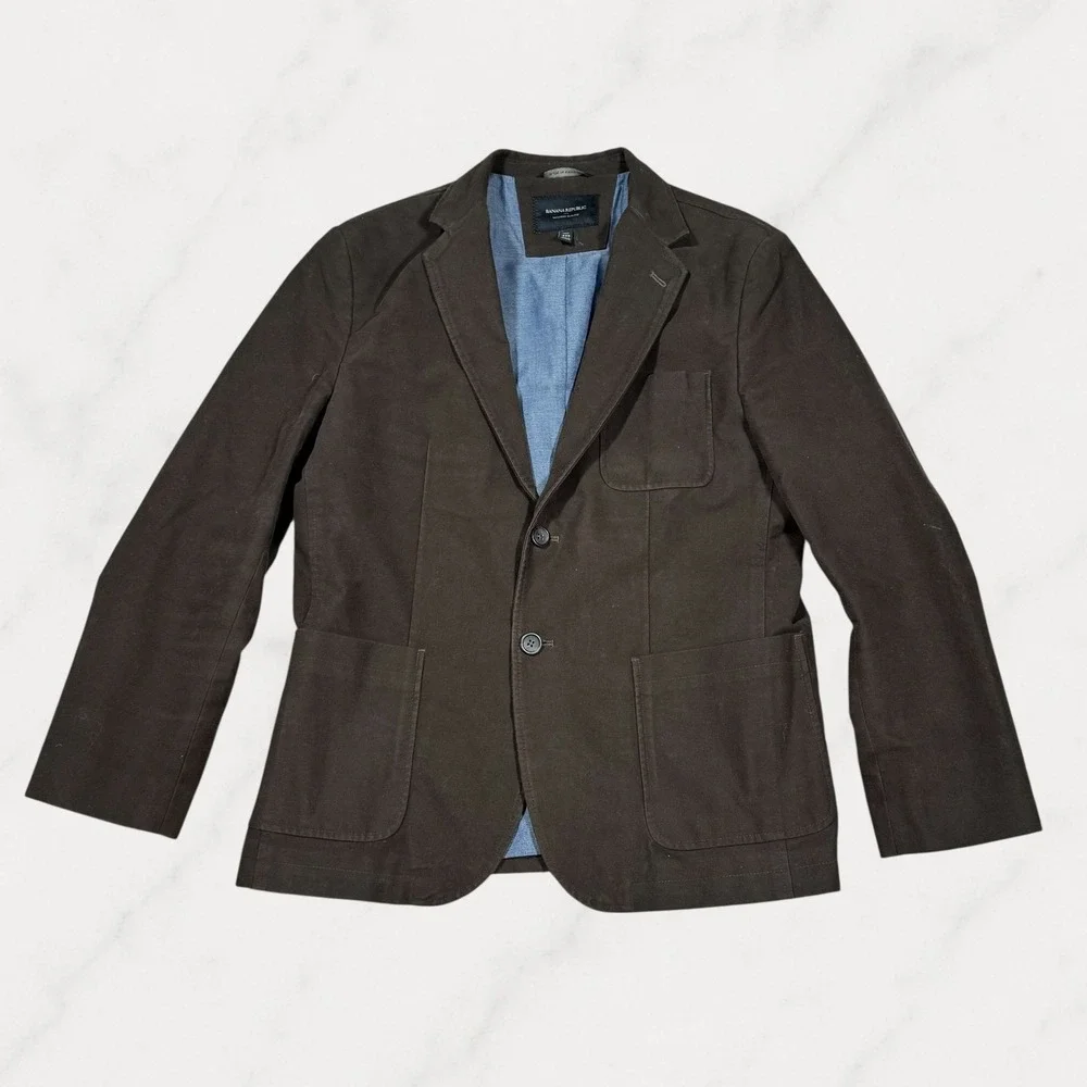 NWOT Banana Republic Mens 42S Tailored Slim Fit Cotton Blazer Brown 363817-00